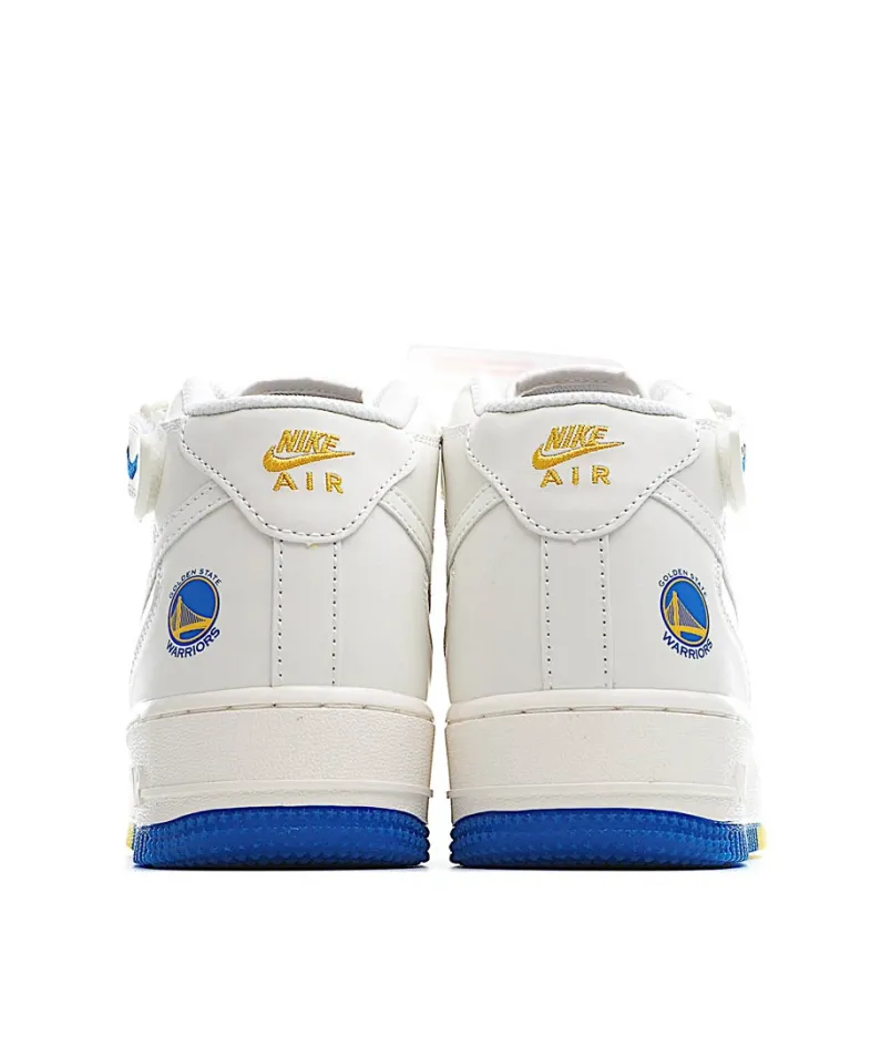 Nike Air Force 1 Mid07 Beige and Yellow Mid-Top Sneakers