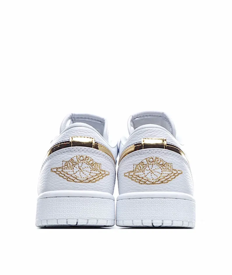 Wmns Air Jordan 1 Retro Low 'White Metallic Gold'