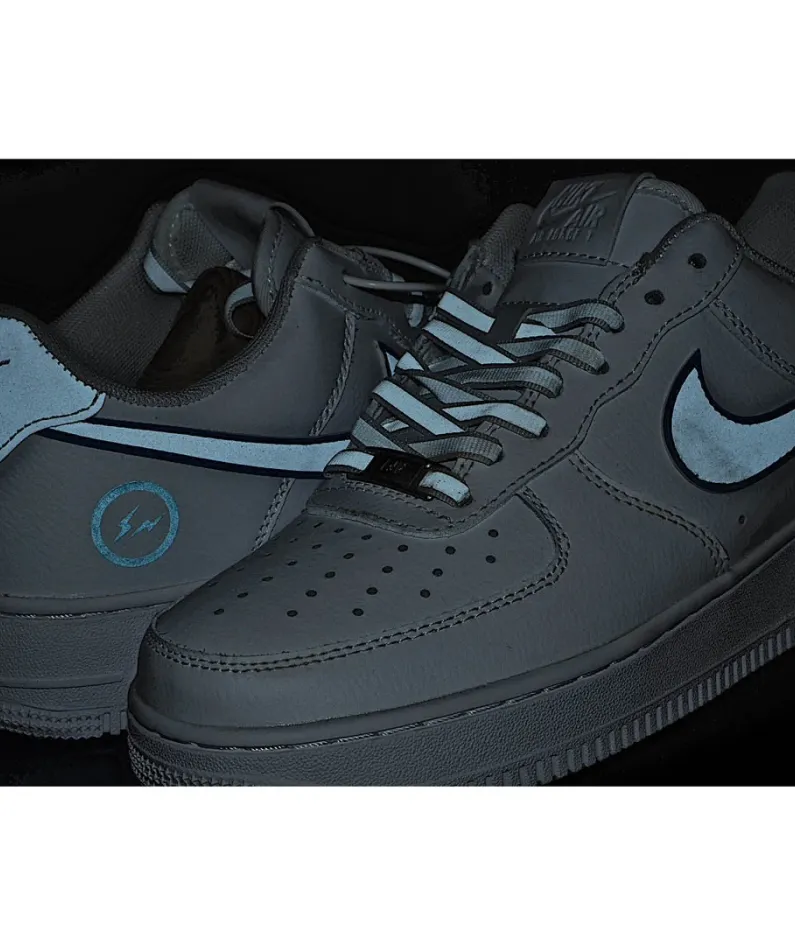 Fragment Design x Nike Air Force 1 Low White and Blue Low Top 3M Reflective