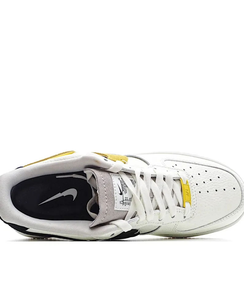 Nike Air Force1 Vandalized Black and Yellow Sneakers
