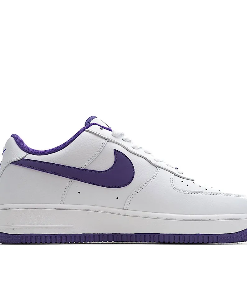 NikeAir Force 107 Low White Deep Purple Low Top