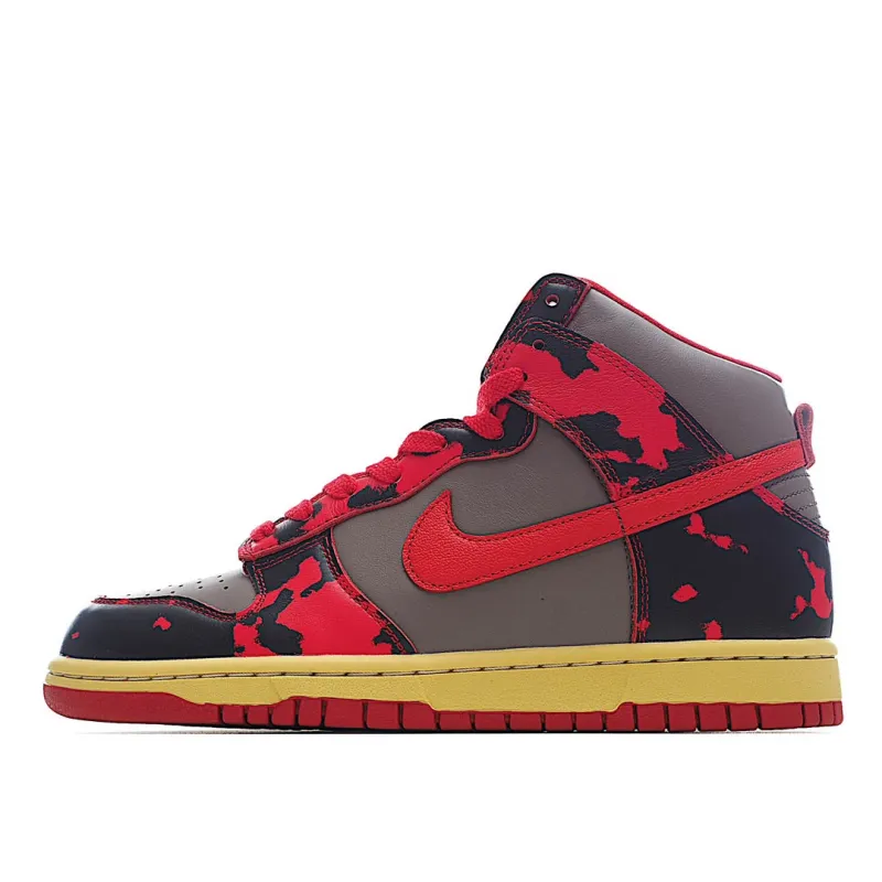 Nike Dunk High “Red Camo”  灰  黑 