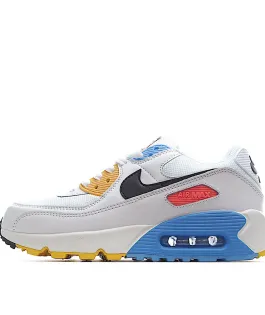 Nike Air Max 90 "Solar Flare" White, Blue and Yellow