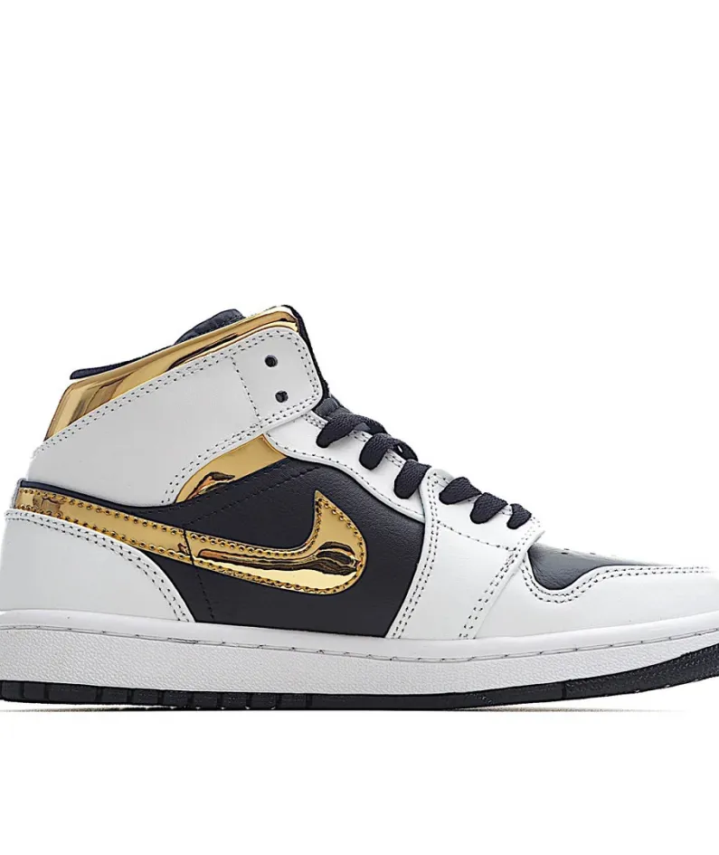 Air Jordan 1 Mid GS 'White Gold'