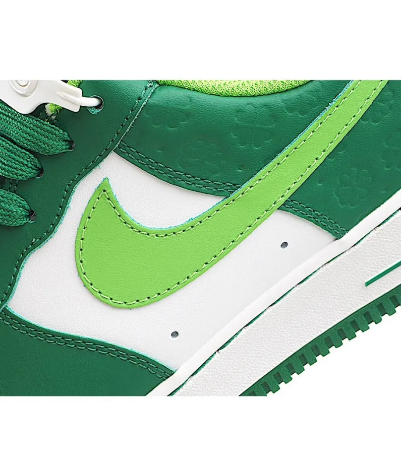 Nike Air Force Low First Use White and Green Low-Top Sneakers