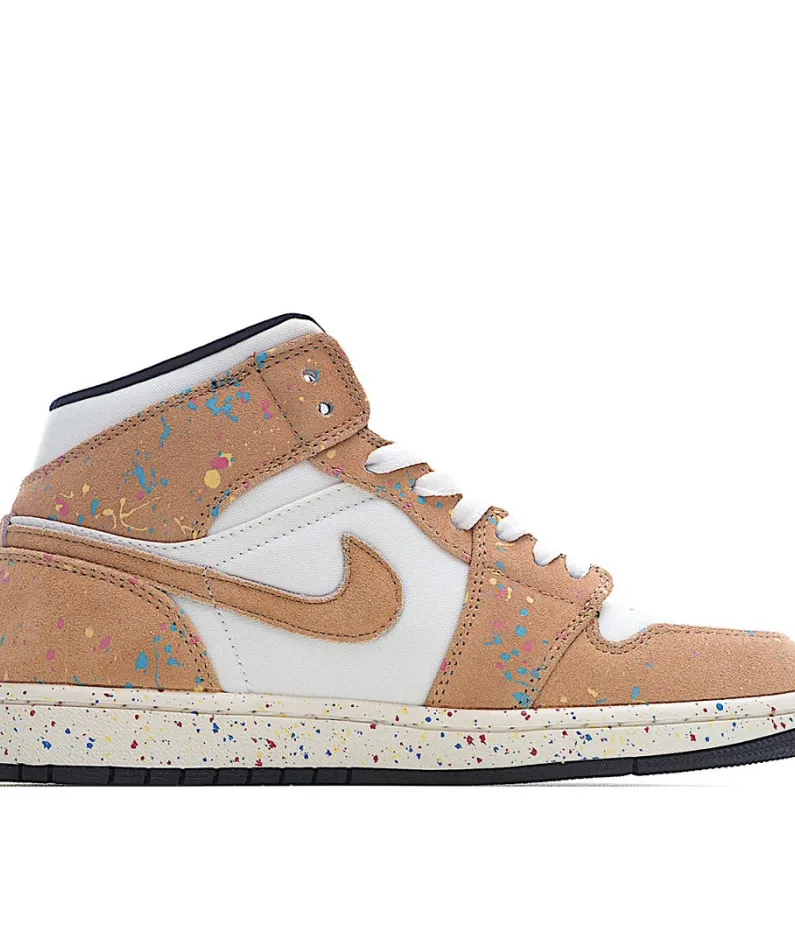 Air Jordan 1 Mid SE GS 'Brushstroke Paint Splatter'