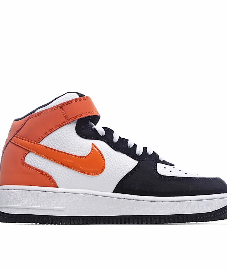 Nike Air Force 1 Mid Mid Top Black And White Orange