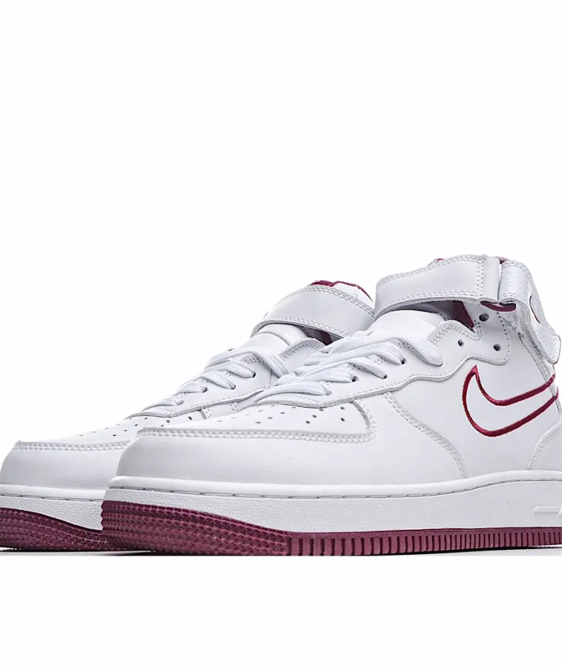 Nike Air Force1 white and red mid-top