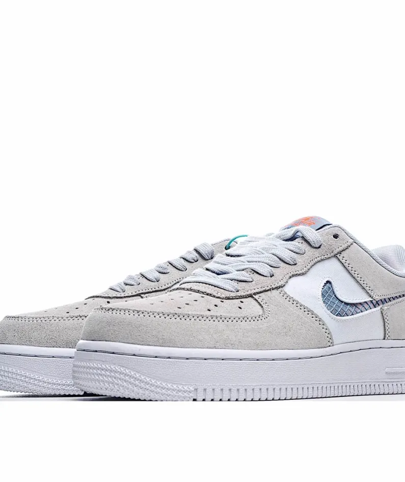 Nike Air Force 1 Low Top Sneakers Off-White Orange