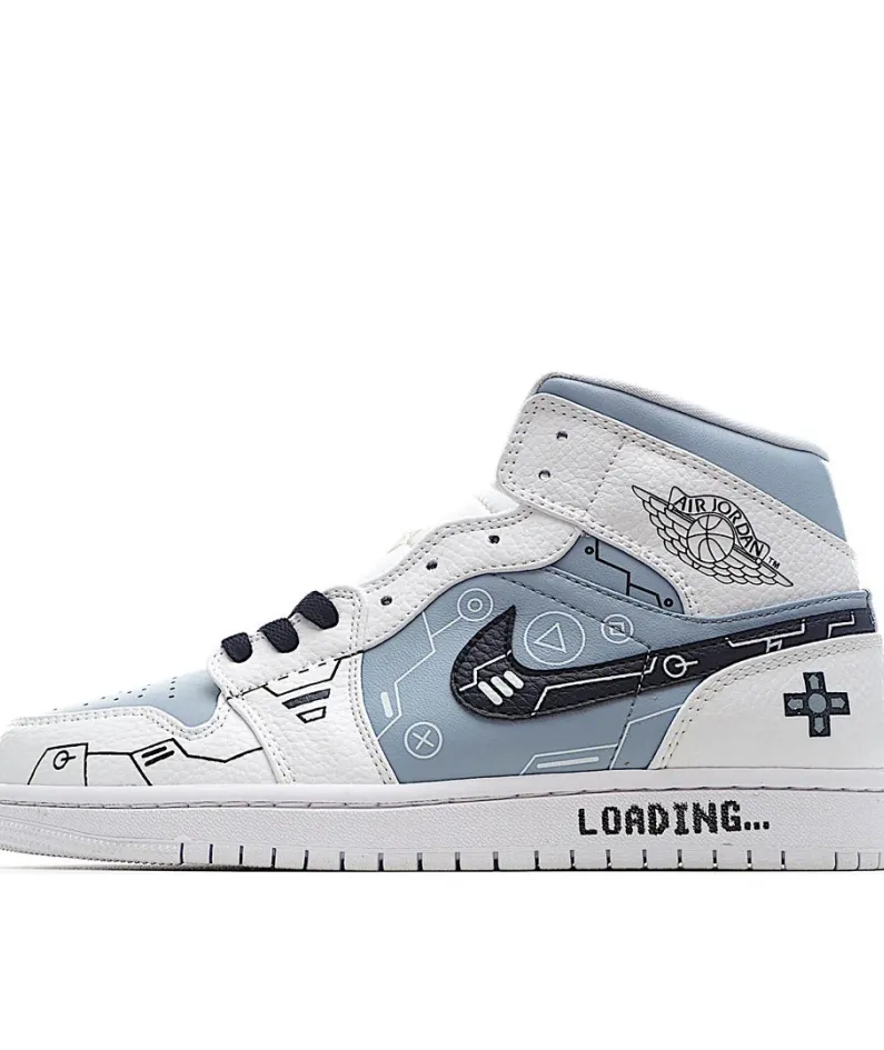Air Jordan 1 Mid Video Game Series AJ Mid Basketball Shoes