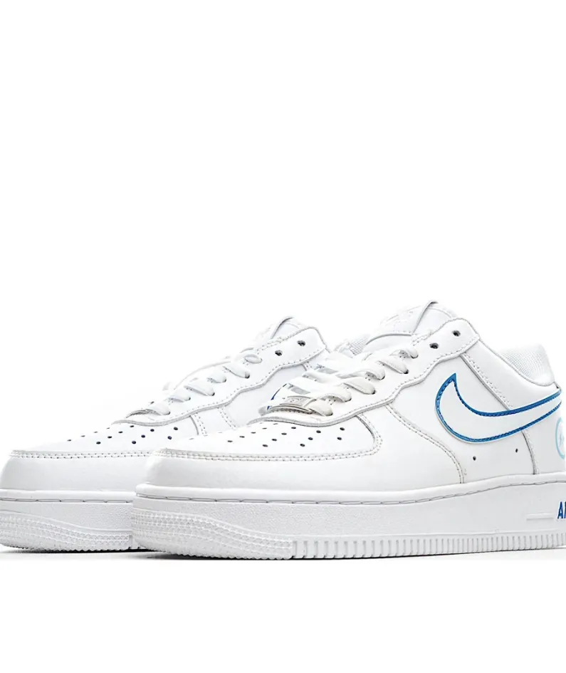 Fragment Design x Nike Air Force 1 Low White and Blue Low Top 3M Reflective