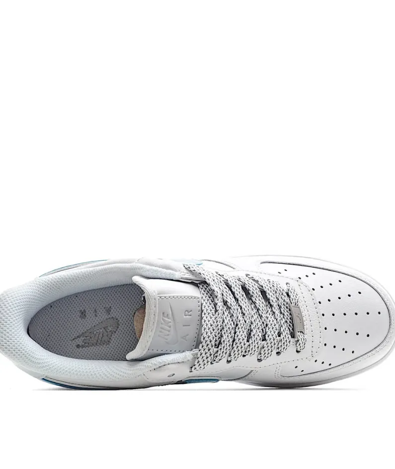 Nike Air Force 1 Sneakers White and Blue 3M Reflective
