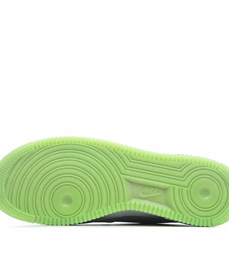 Nike Air Force 1 Low Grey-Green Drop Hook Low-Top Sneakers