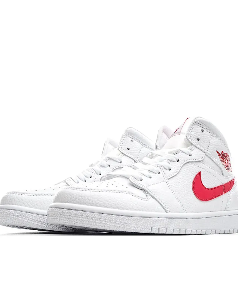 Wmns Air Jordan 1 Mid 'White University Red'
