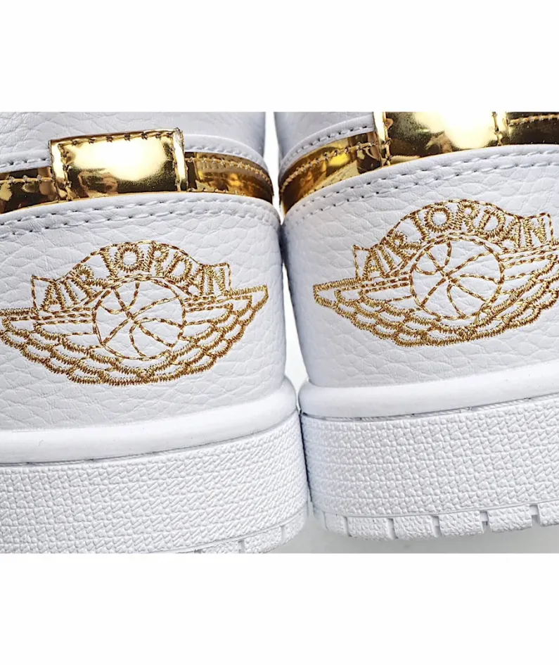 Wmns Air Jordan 1 Retro Low 'White Metallic Gold'