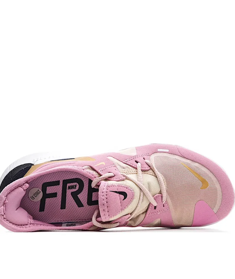NIKE FREE RN FLYKNIT 5.0 Running Shoes Pink Gold
