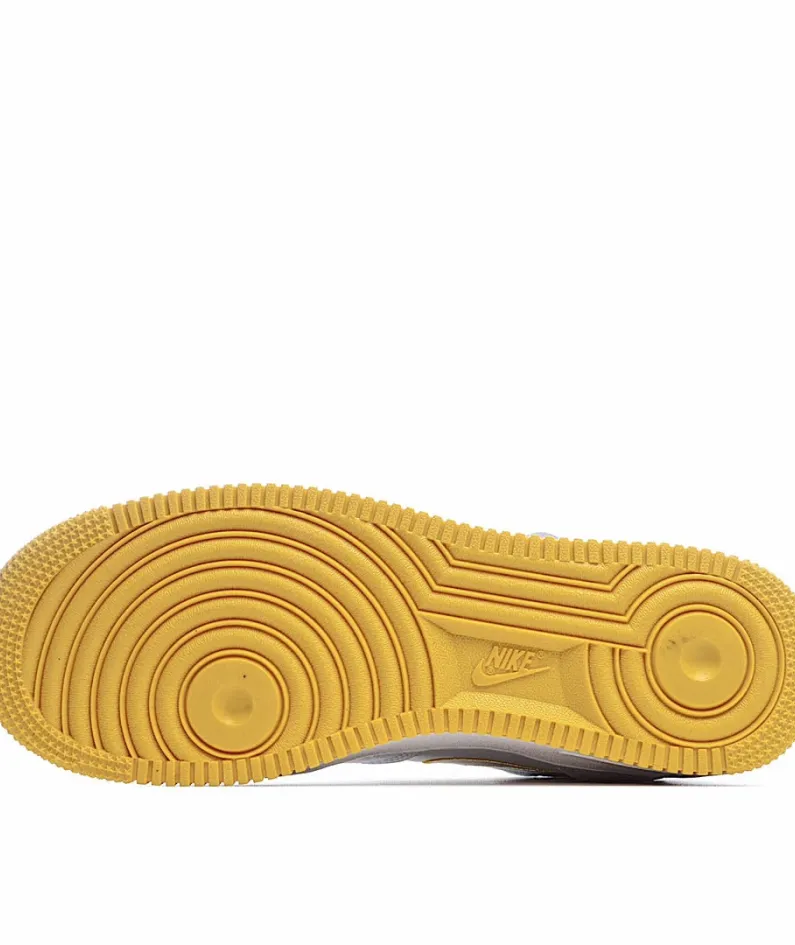 Nike Air Force1 White and Yellow Mid Top