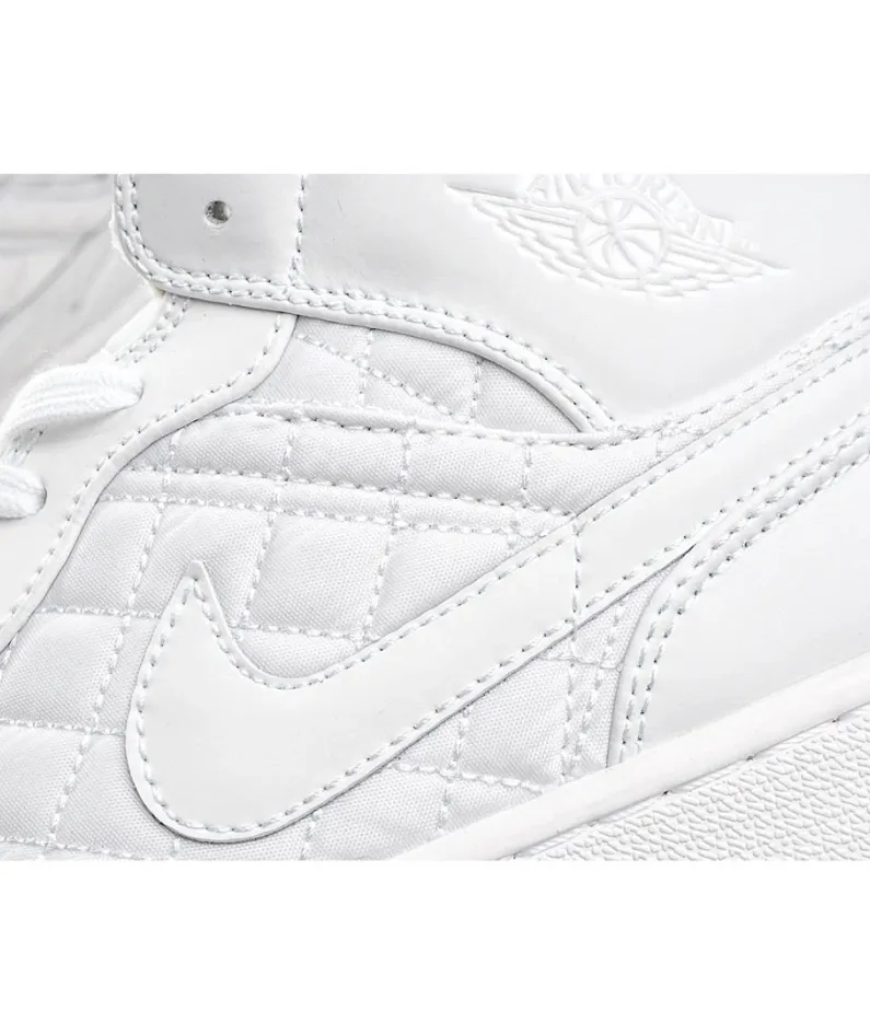 Wmns Air Jordan 1 Mid SE 'White Quilted'