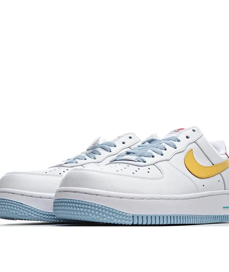 Nike Air Force 1 Low Low Top White Yellow Blue