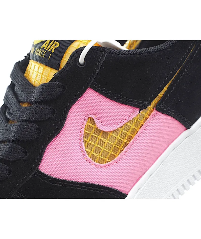 Nike Wmns Air Force 1'07 Black Pink Yellow
