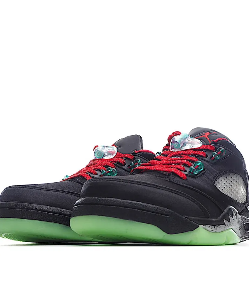 Clot Air Jordan Retro 5 Black Red Green Basketball Shoes
