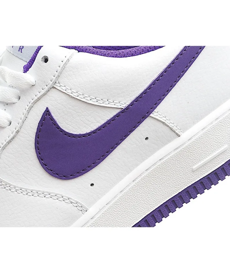 NikeAir Force 107 Low White Deep Purple Low Top