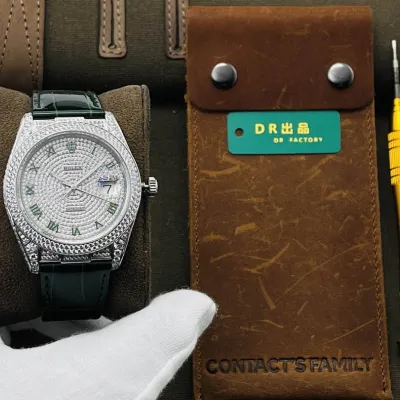  Rolex crocodile strap watch Diameter: 40 mm