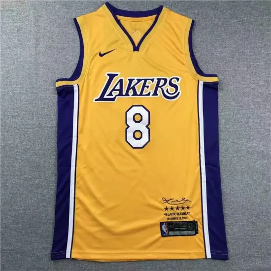 Los Angeles Lakers Kobe Bryant basketball jersey yellow Los Angeles Lakers Kobe Bryant basketball jersey yellow