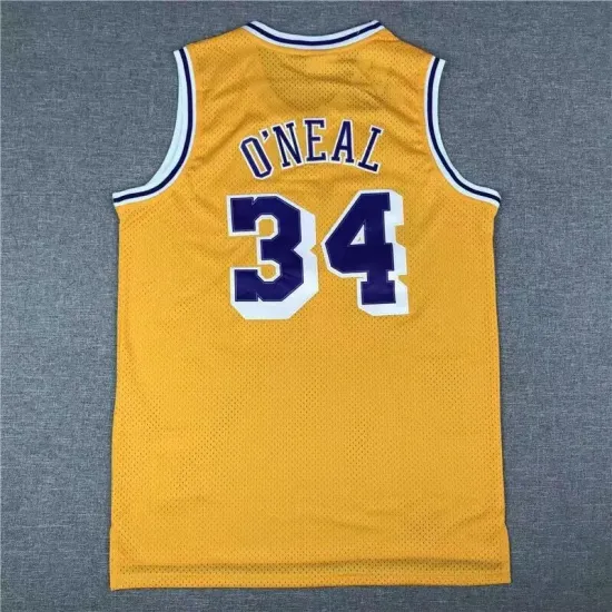 Los Angeles Lakers Shaquille O'Neal basketball jersey yellow
