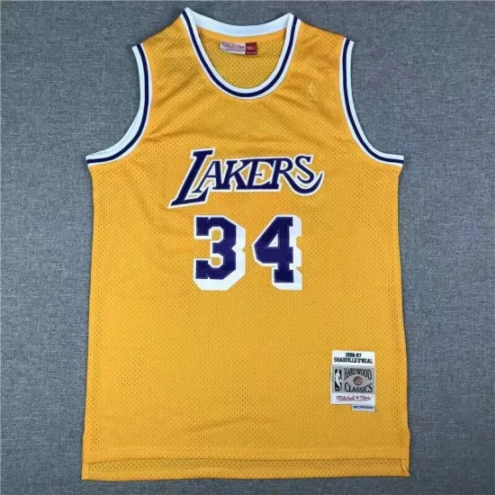 Los Angeles Lakers Shaquille O'Neal basketball jersey yellow
