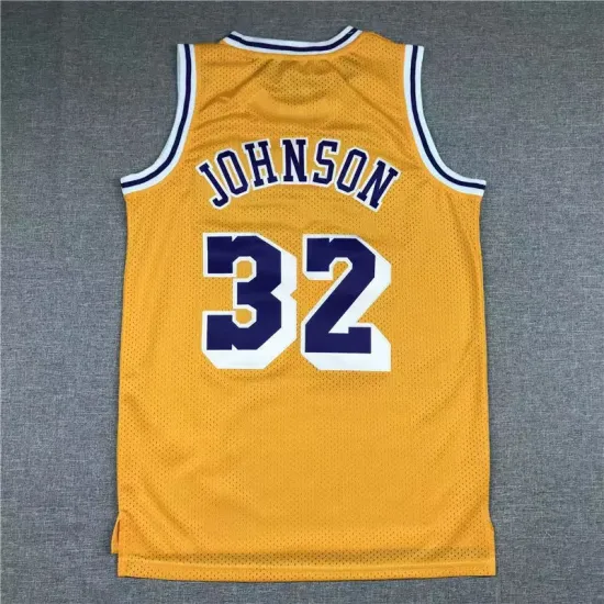 Los Angeles Lakers magic johnson basketball jersey yellow