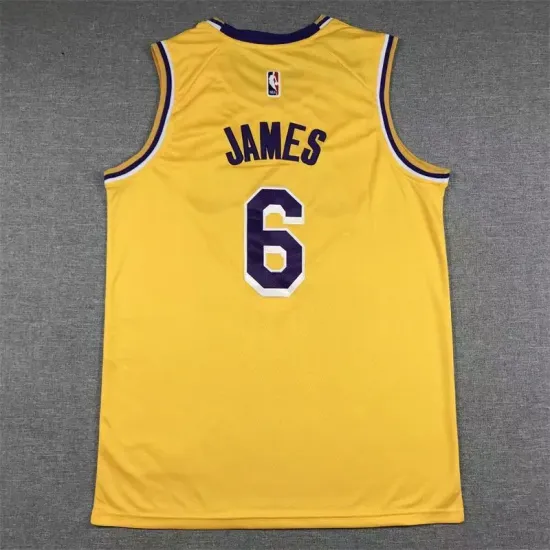 Los Angeles Lakers Lebron James basketball jersey yellow