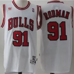 Chicago Bulls dennis rodman basketball jersey white