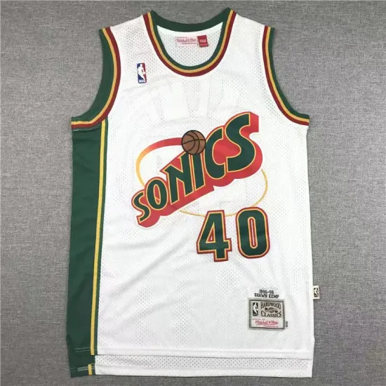 Seattle Supersonics Shawn Kemp basketball jersey white Seattle Supersonics Shawn Kemp basketball jersey white
