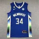 Milwaukee Bucks Giannis Antetokounmpo basketball jersey blue
