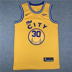Golden State Warriors Stephen Curry basketball jersey yellow