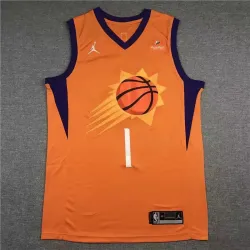 devin booker #1 Phoenix Suns basketball jersey orange