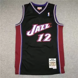 john stockton utah jazz basketball jersey black