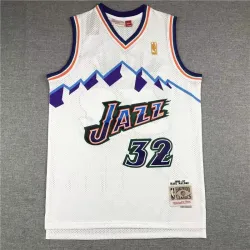 karl malone utah jazz basketball jersey white