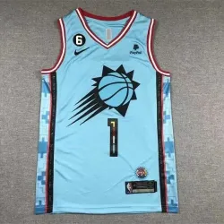devin booker #1 Phoenix Suns basketball jersey blue