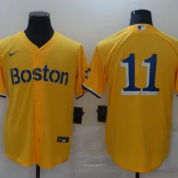 Boston Red Sox Rafael Devers Baseball JERSEY yellow