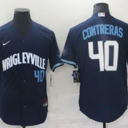 Chicago Cubs Willson Contreras Baseball JERSEY dark blue