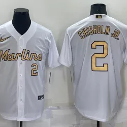Miami Marlins Jazz Chisholm Jr.  Baseball JERSEY white