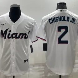Miami Marlins Jazz Chisholm Jr.  Baseball JERSEY white