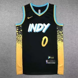 Vintage INDIANA PACERS #0 Tyrese Haliburton basketball jersey navy