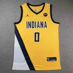 Vintage INDIANA PACERS #0 Tyrese Haliburton basketball jersey yellow