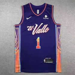 devin booker #1 Phoenix Suns basketball jersey purple 2024