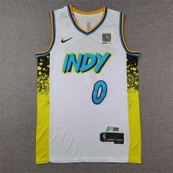 Vintage INDIANA PACERS #0 Tyrese Haliburton basketball jersey white