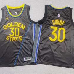 Youth Size Stephen Curry GolDen State Warriors Jersey Name Number All Stitched Black