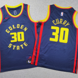 Youth Size Stephen Curry GolDen State Warriors Jersey Name Number All Stitched Blue